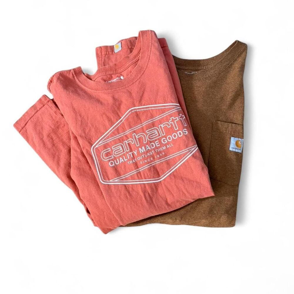 Carhartt 2XL Loose Fit T Shirt Bundle Graphic Logo Pocket Tee Workwear